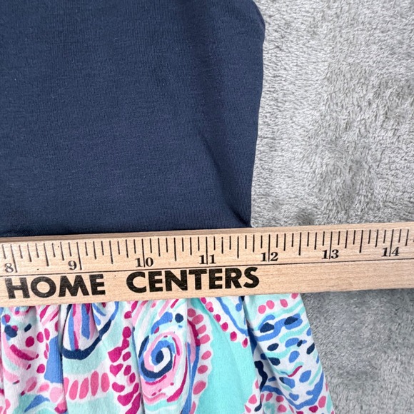 Lilly Pulitzer Dress Girls Size L 8-10 Navy Blue Pink Shell Print Summer Cruise - Picture 10 of 10